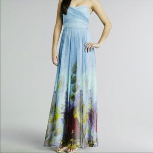 NWT Aidan Mattox Silk Floral Strapless Dress